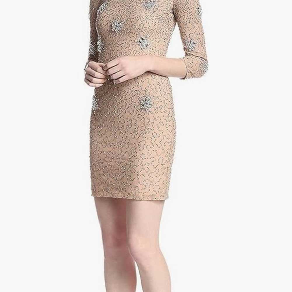 NWT French connection nude dress with silver embe… - image 1