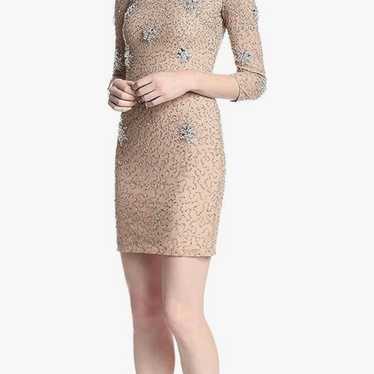 NWT French connection nude dress with silver embe… - image 1