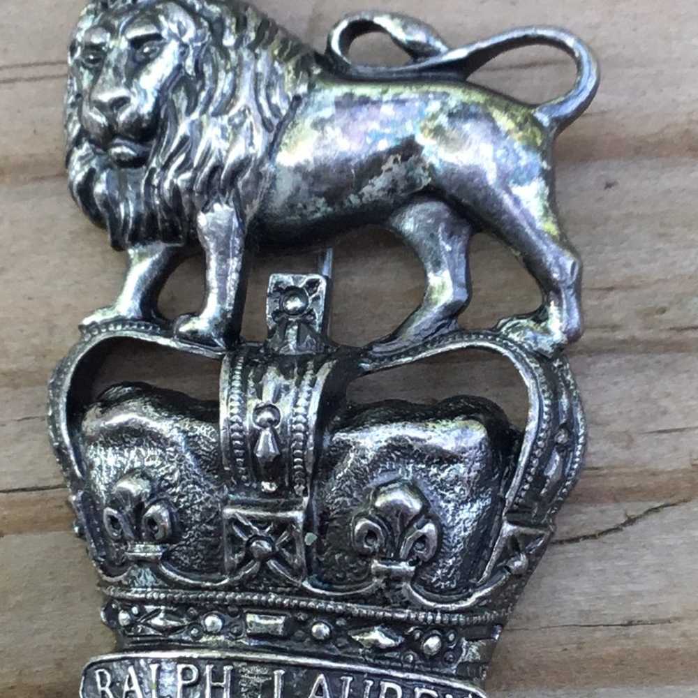 Vintage silvertone Ralph Lauren brooch - image 3