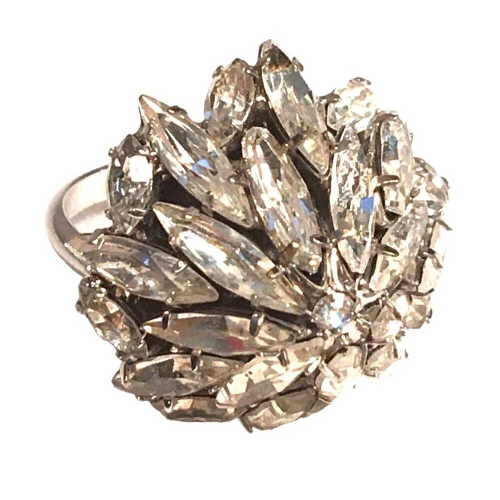 Vintage Rhinestone adjustable ring - image 10