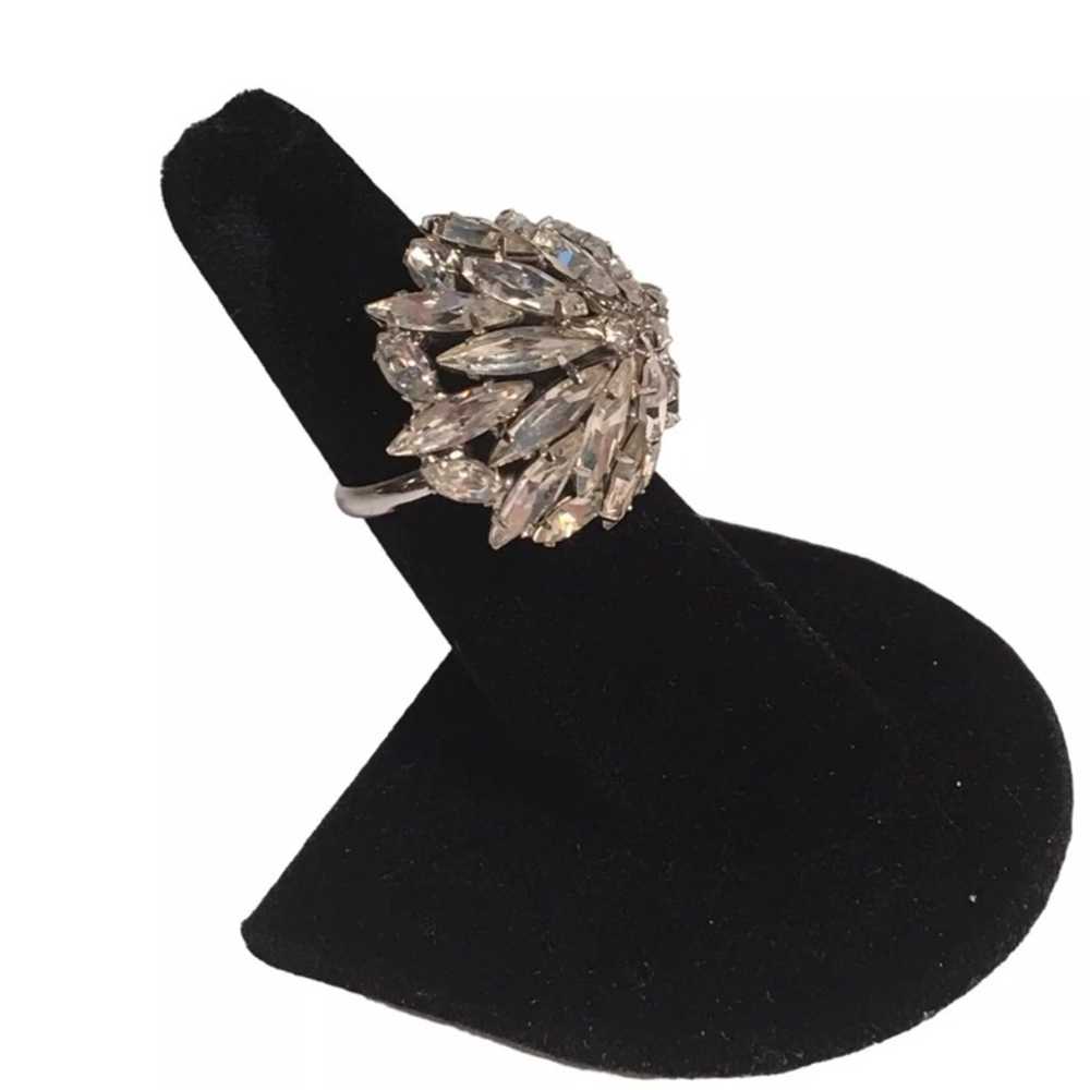 Vintage Rhinestone adjustable ring - image 11