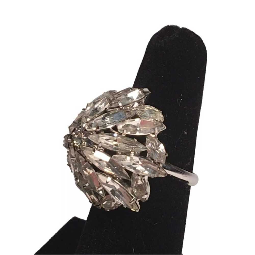 Vintage Rhinestone adjustable ring - image 12