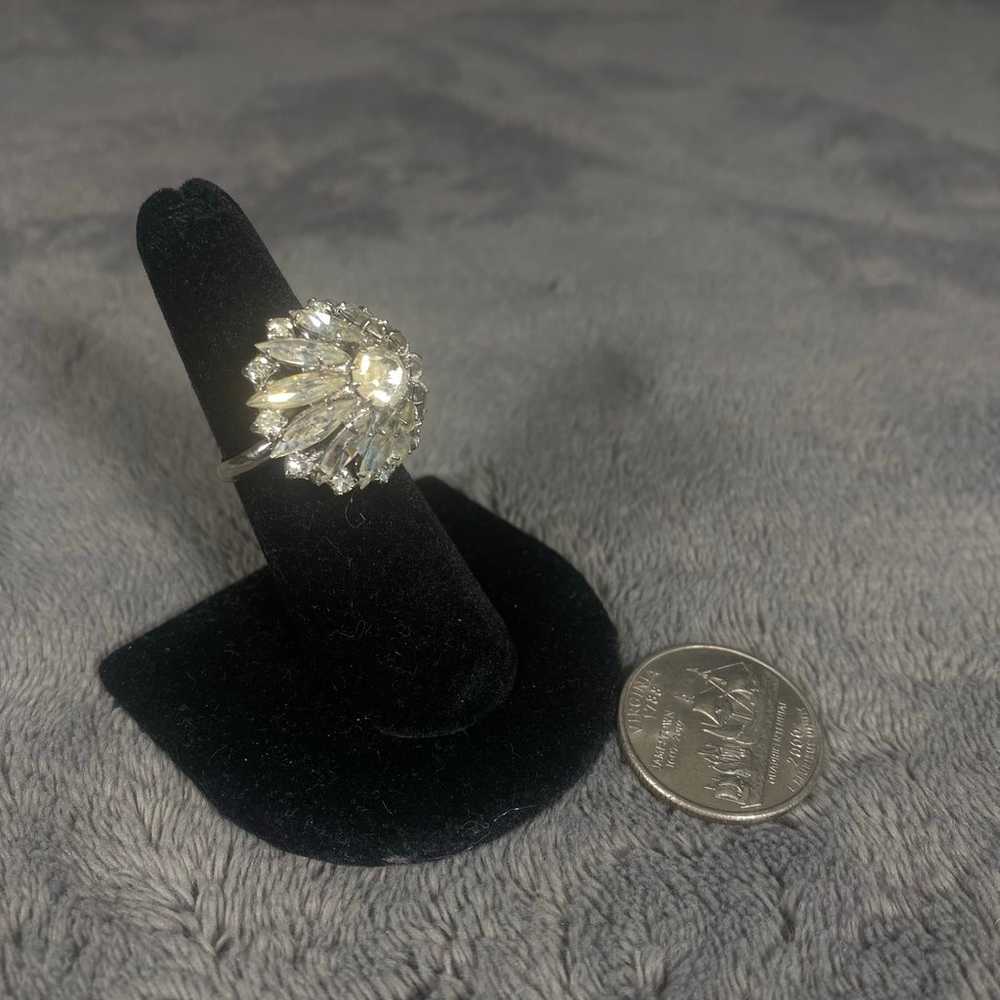 Vintage Rhinestone adjustable ring - image 2