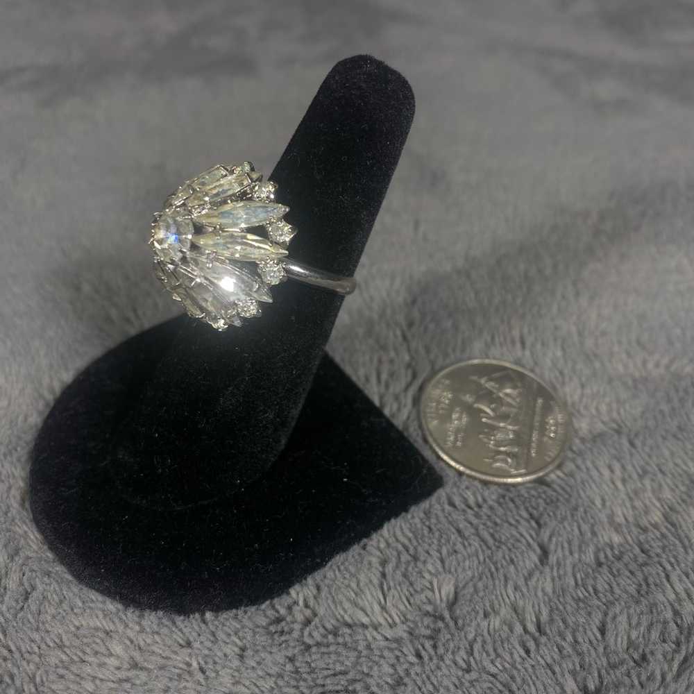 Vintage Rhinestone adjustable ring - image 3