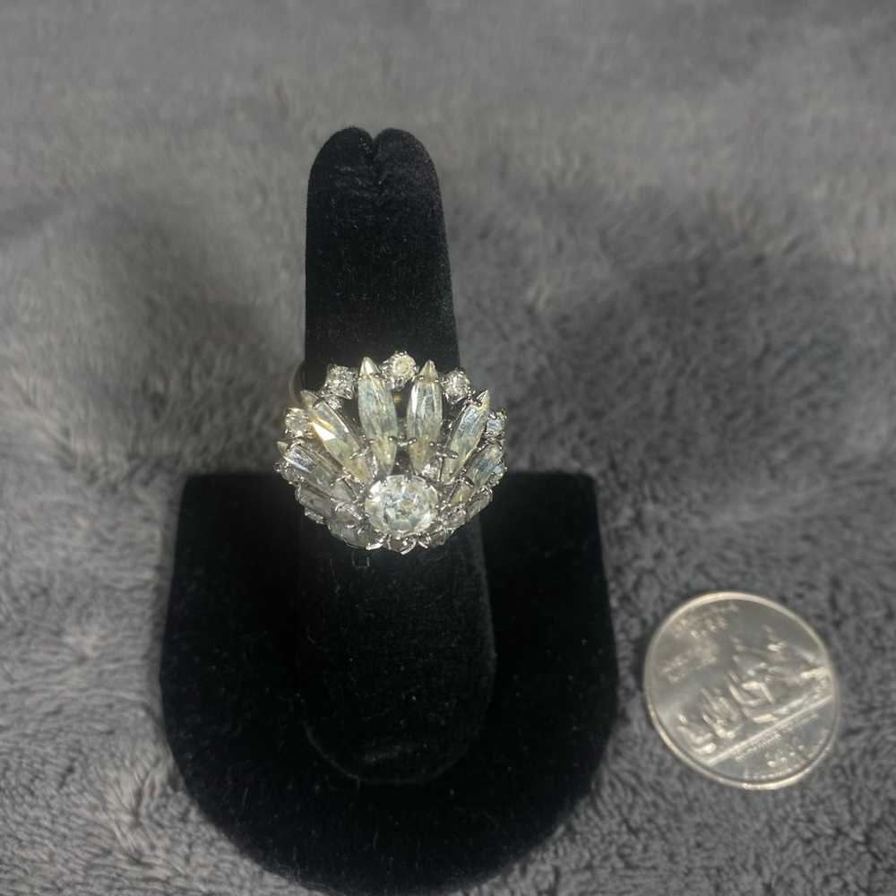 Vintage Rhinestone adjustable ring - image 4