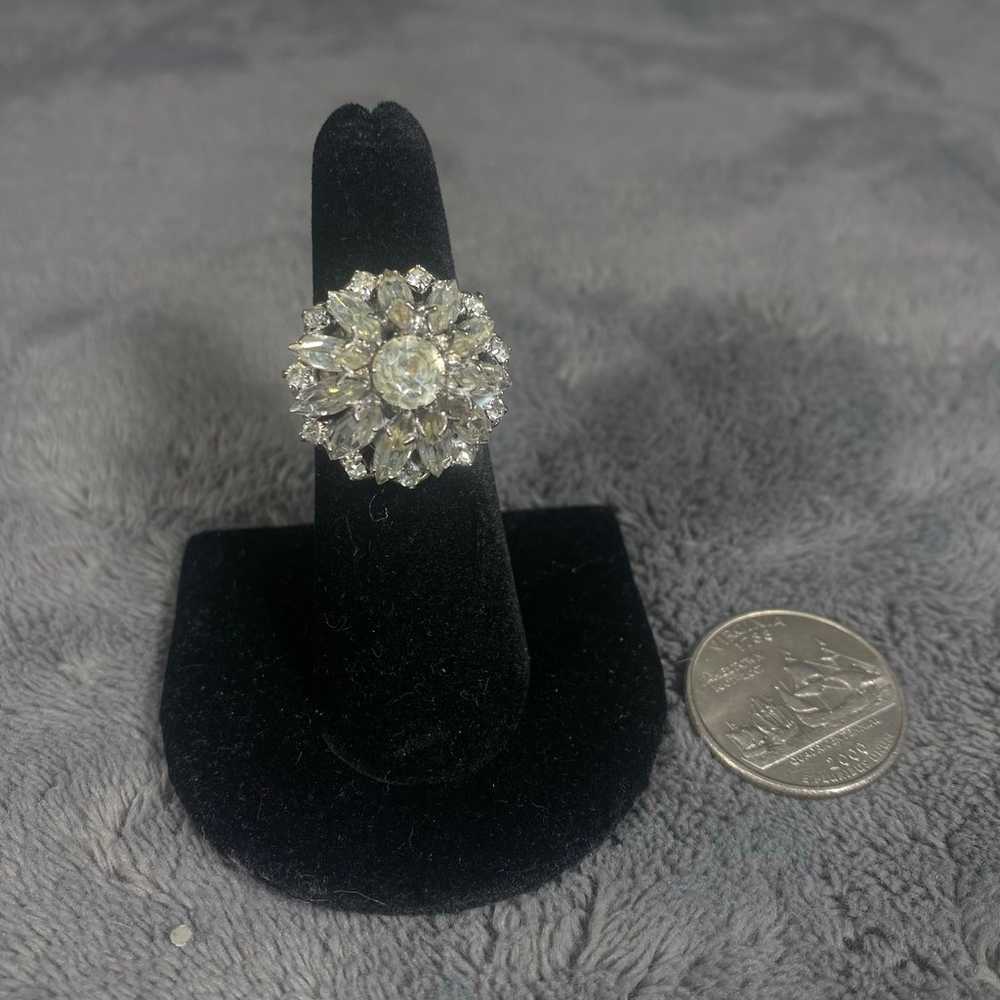 Vintage Rhinestone adjustable ring - image 5