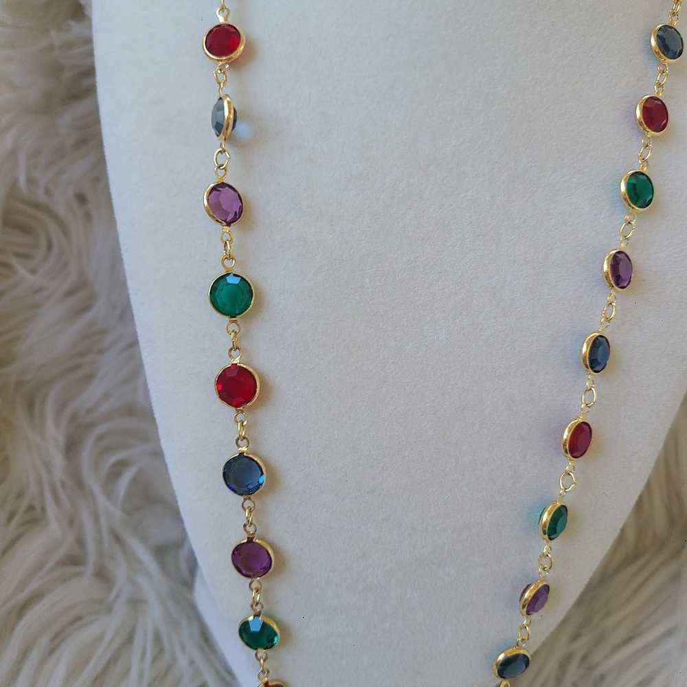 Beautiful Swarovski Crystal Vintage Bezel  Neckla… - image 2