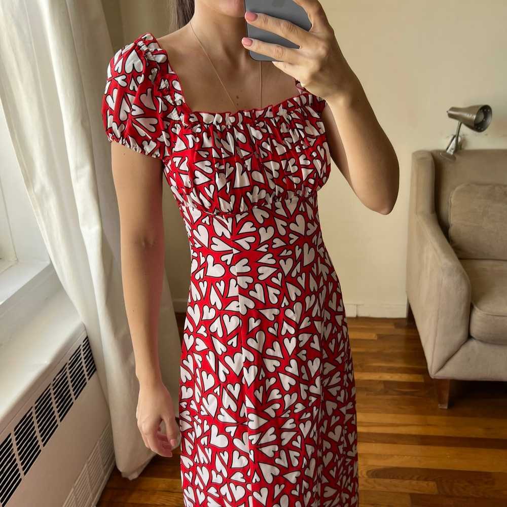 NEW RHODE HEARTS DRESS RED WHITE VALENTINE SIZE S - image 3