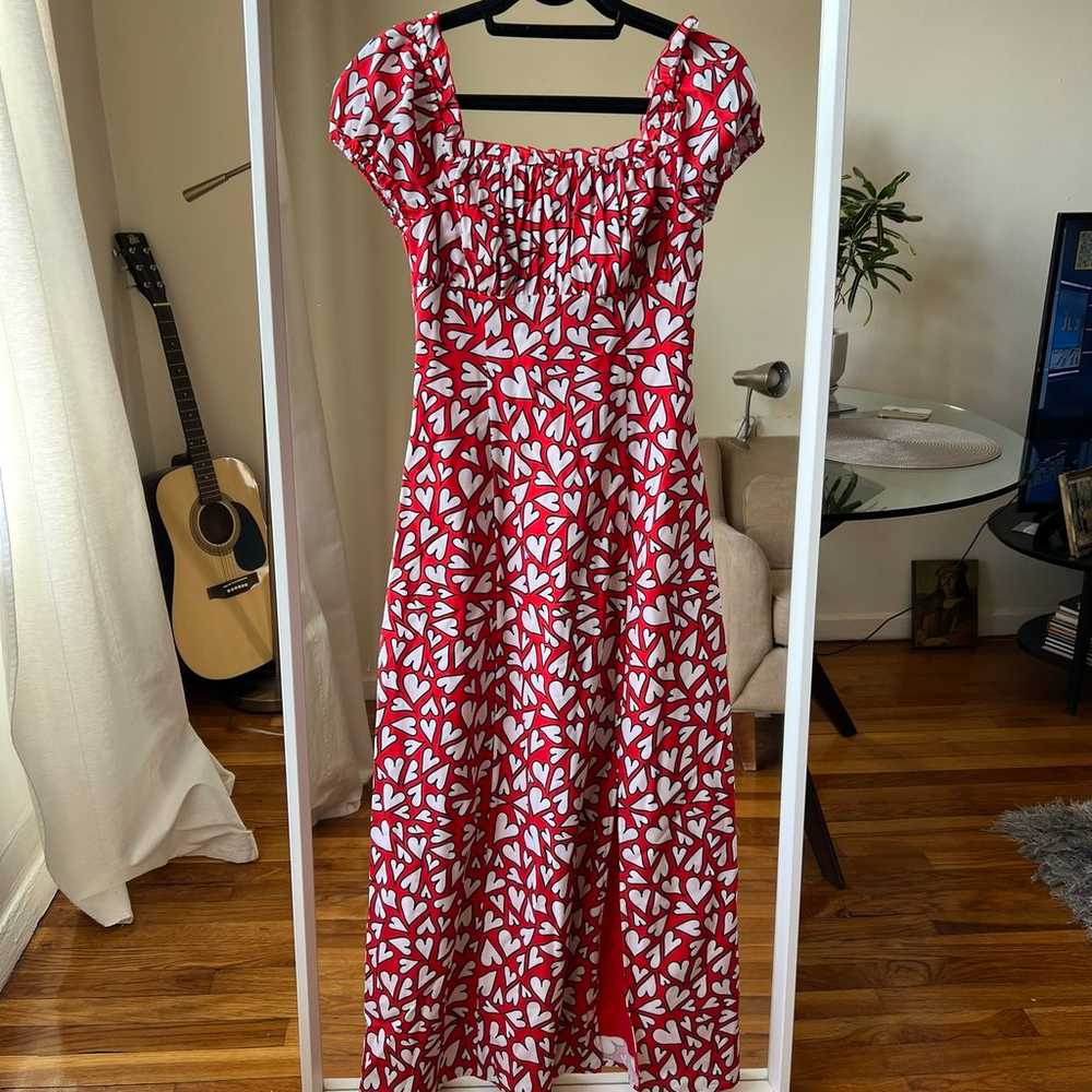 NEW RHODE HEARTS DRESS RED WHITE VALENTINE SIZE S - image 4