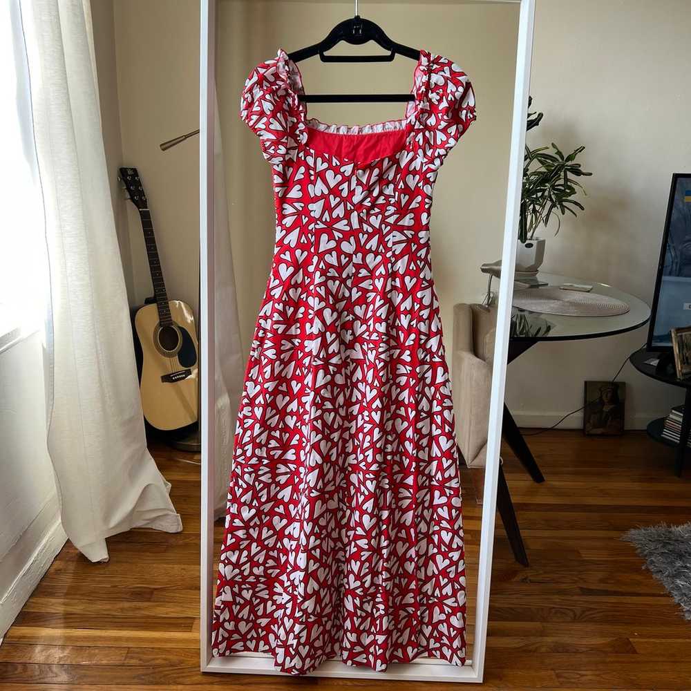 NEW RHODE HEARTS DRESS RED WHITE VALENTINE SIZE S - image 6