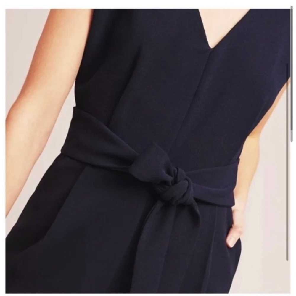 ANTHROPOLOGIE BLACK TIE FRONT JUMPSUIT SMALL - image 5