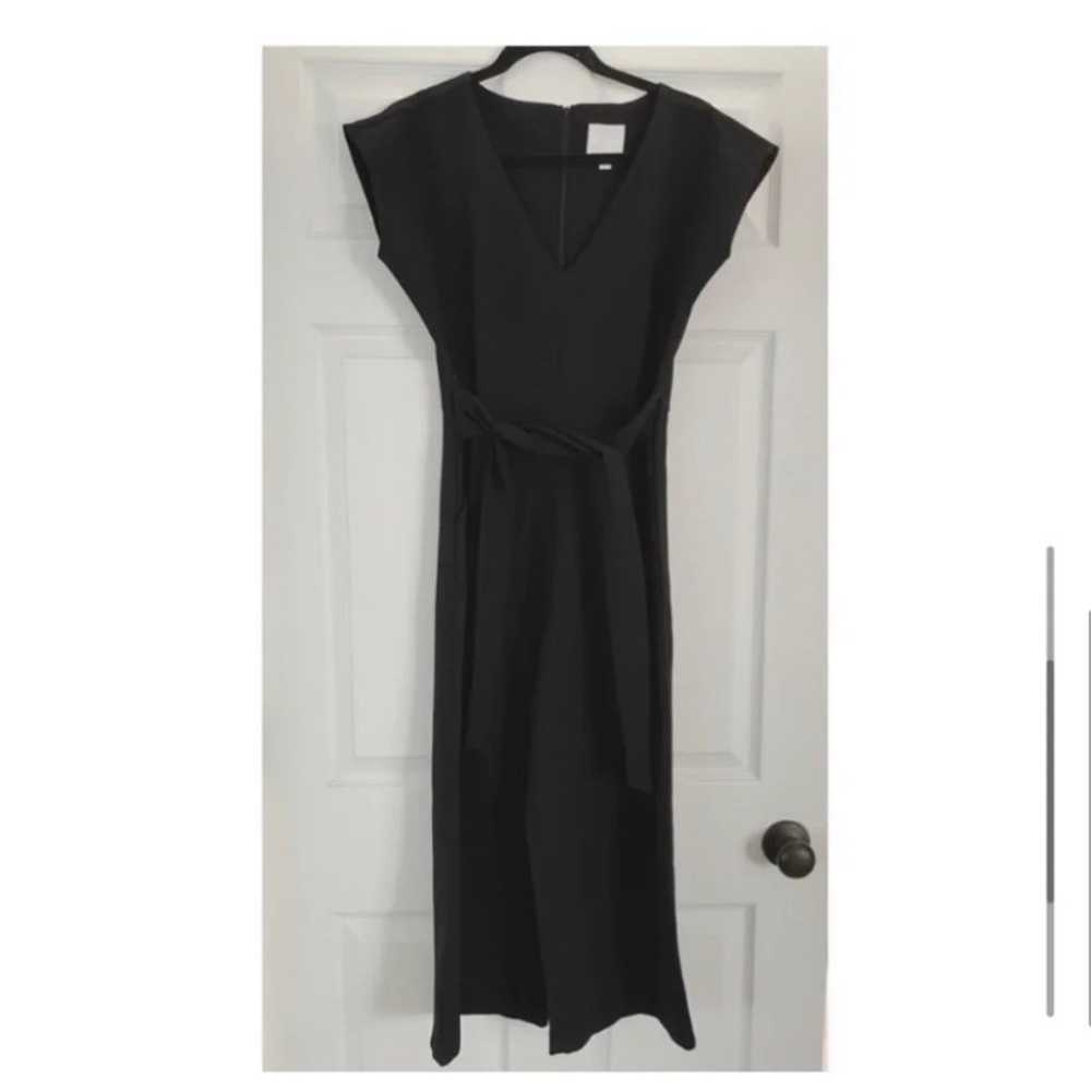 ANTHROPOLOGIE BLACK TIE FRONT JUMPSUIT SMALL - image 7