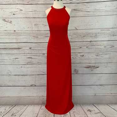 JS Boutique red long beaded high neck - image 1