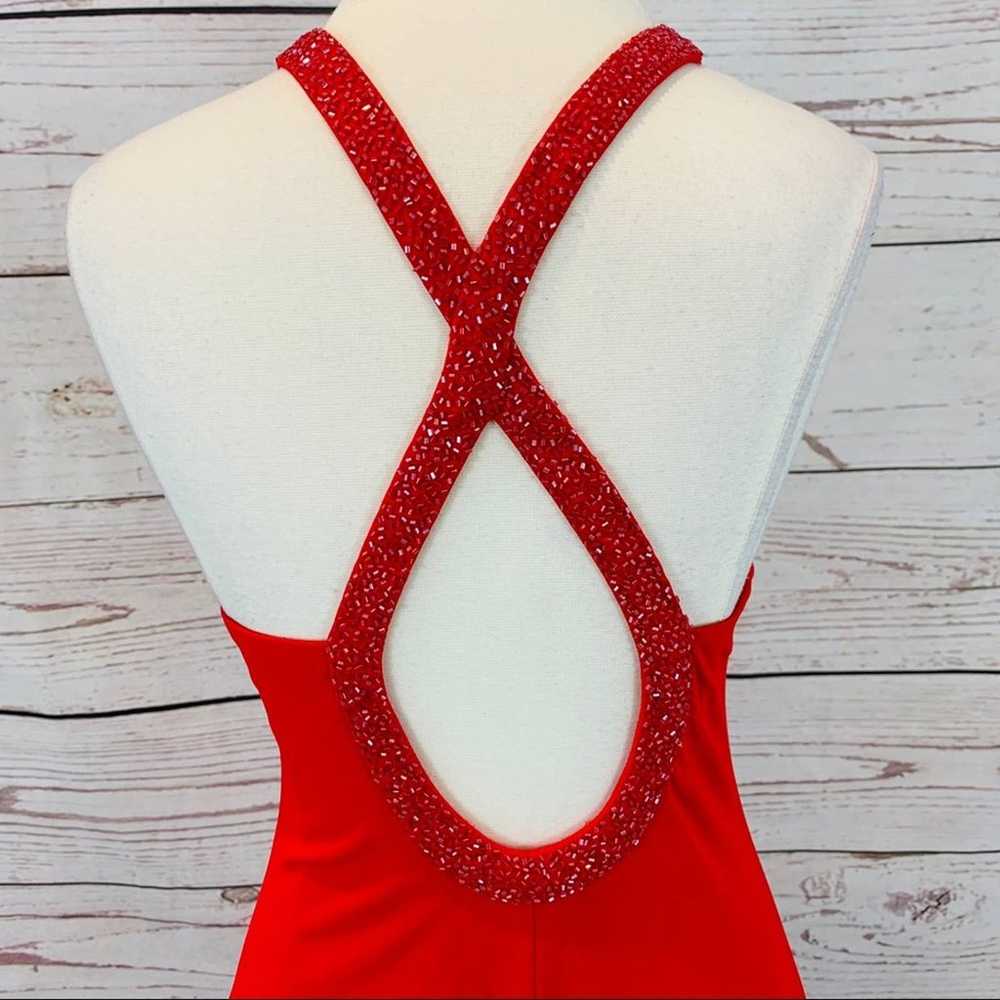 JS Boutique red long beaded high neck - image 5