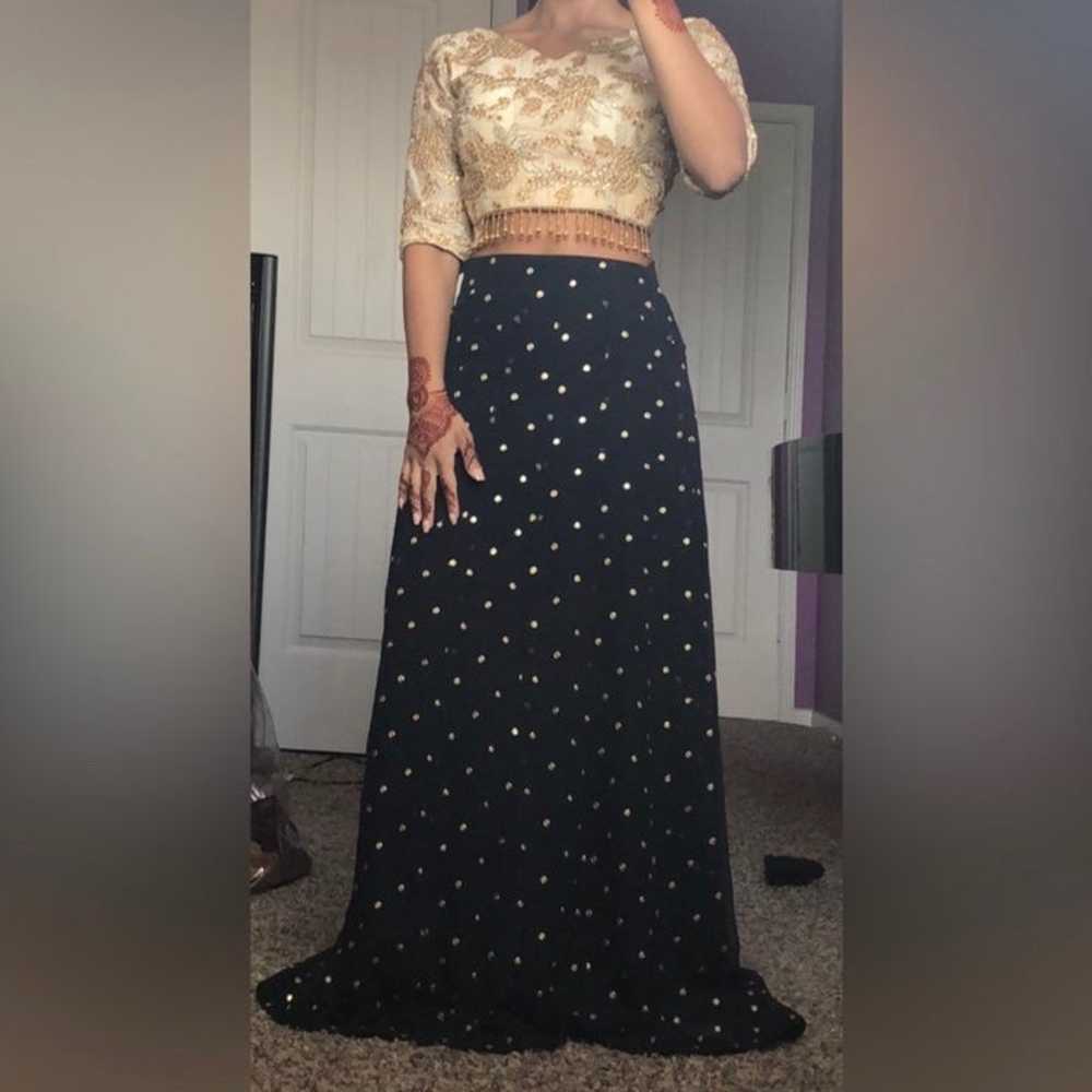 Indian wedding lengha with crop top blouse - image 2