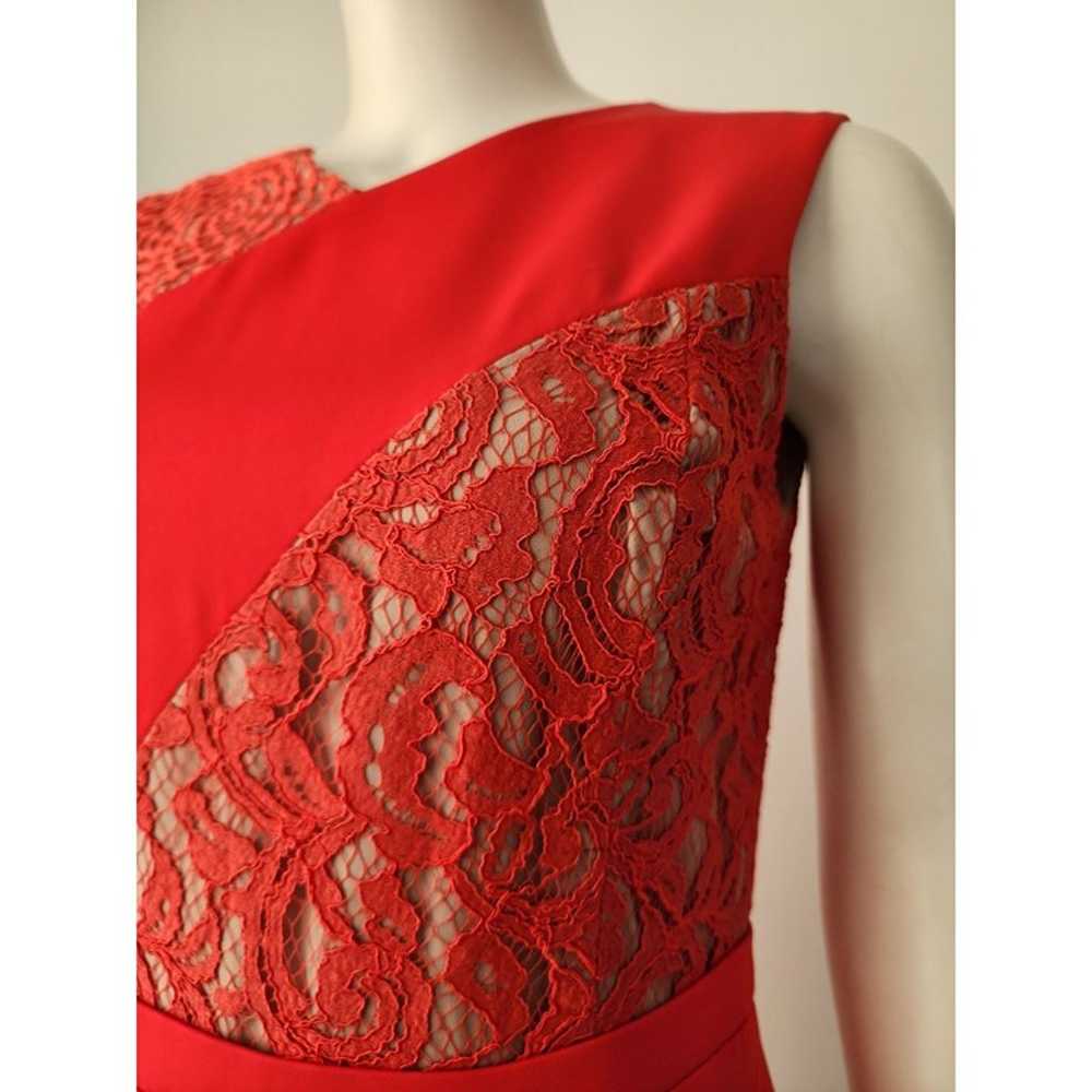 BCBGMaxazria Dalia red tan lace sheath dress 6 - image 2