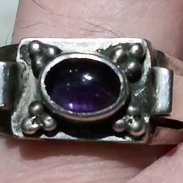 925 Sterling Silver Amethyst Vintage