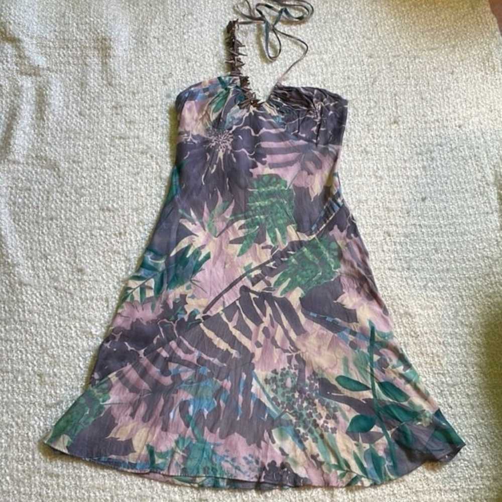 Armani Exchange Size 6 Tropical Print Halter Sund… - image 4