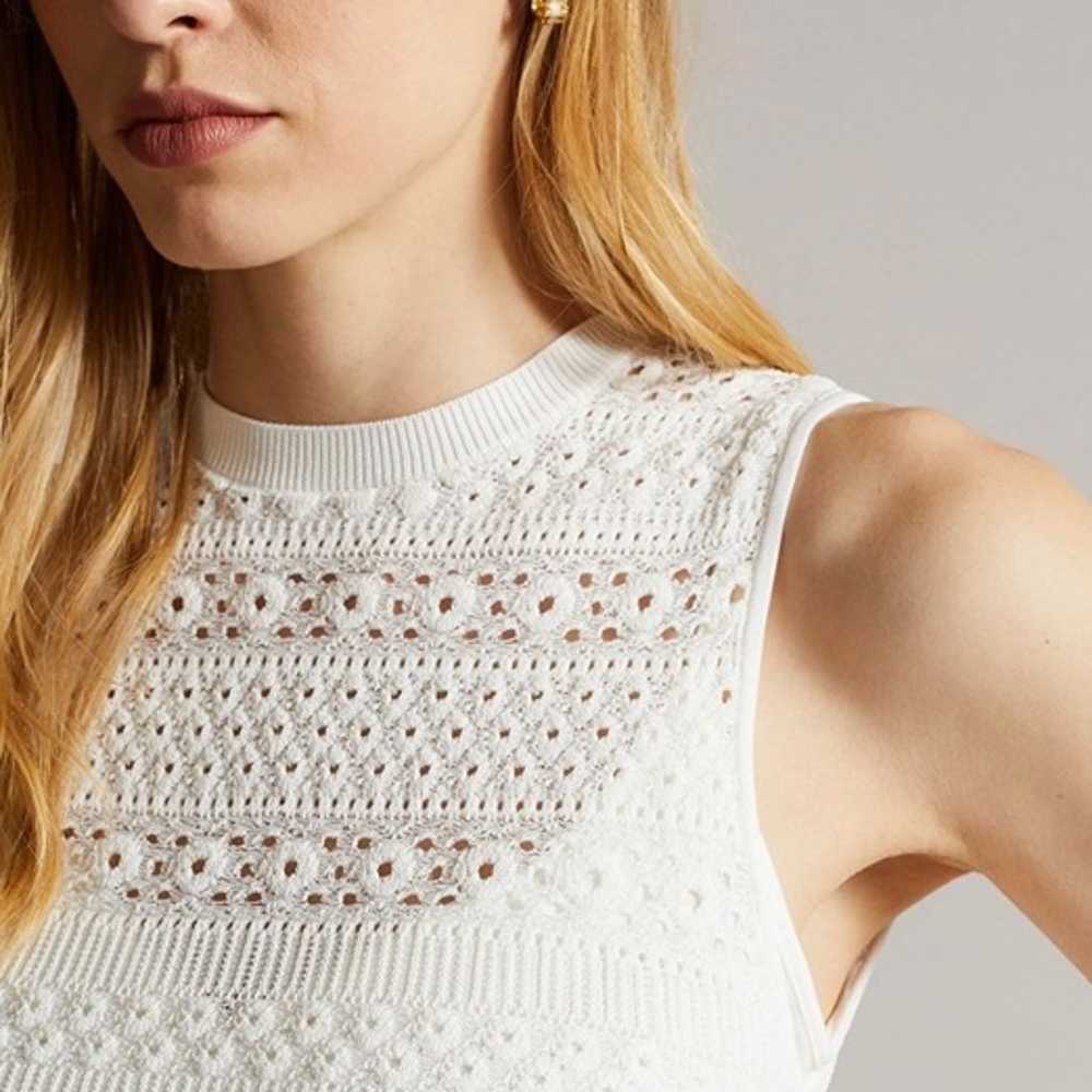 TED BAKER MALEKO LACE STITCH DRESS, WHITE, size:1… - image 3