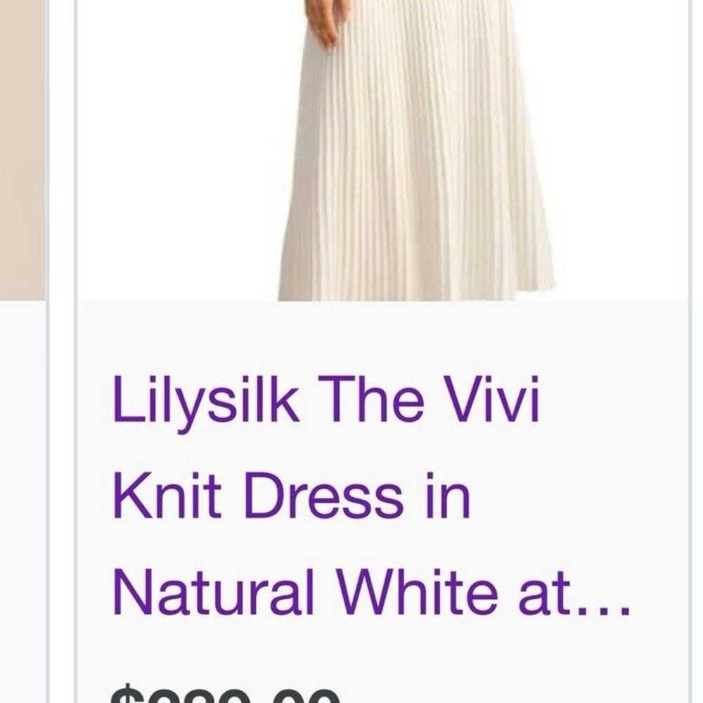 NWT Lilysilk Cream silk dress size 6US round neck… - image 1