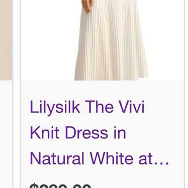 NWT Lilysilk Cream silk dress size 6US round neck… - image 1