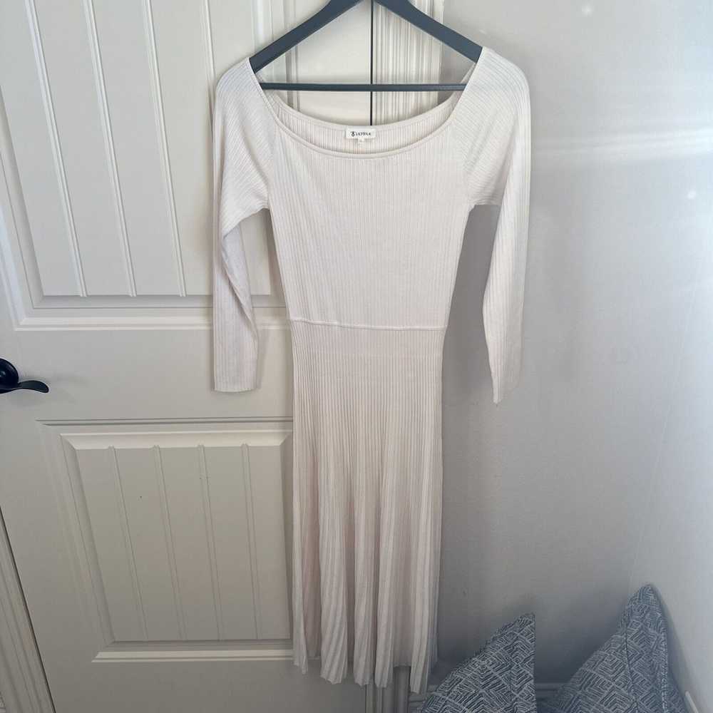 NWT Lilysilk Cream silk dress size 6US round neck… - image 3