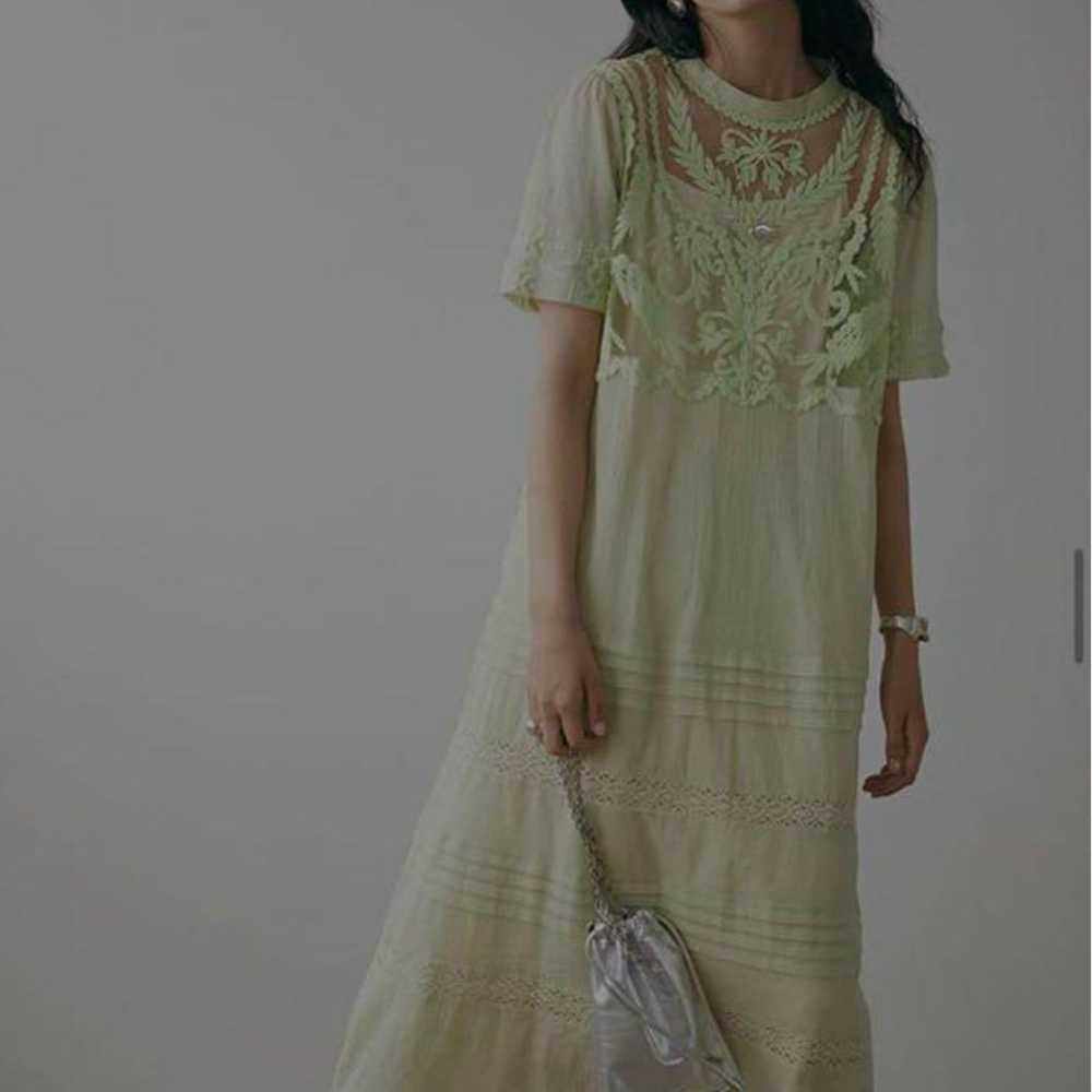 Ameri Vintage EMBROIDERY SHEER COTTON DRESS - image 2