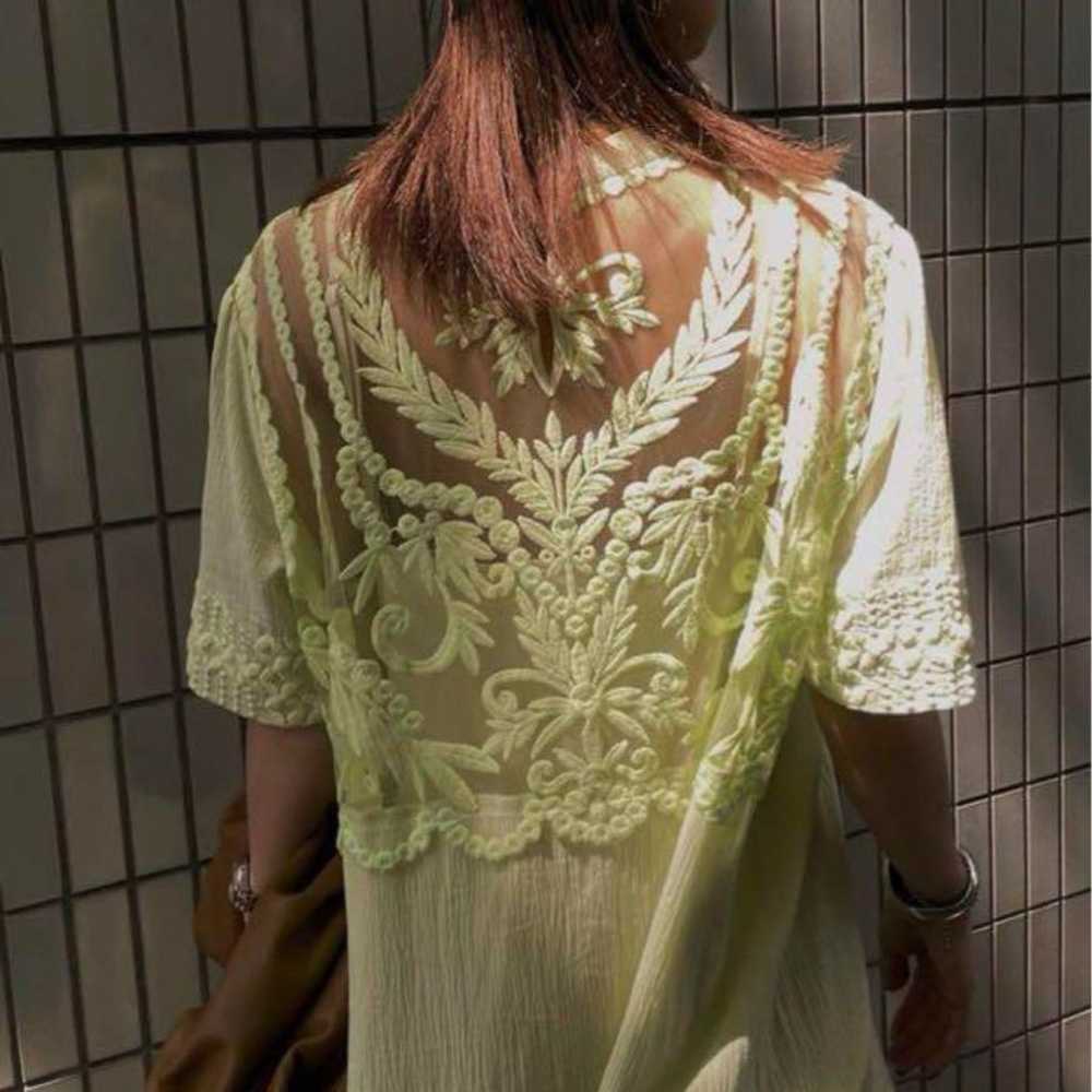 Ameri Vintage EMBROIDERY SHEER COTTON DRESS - image 6