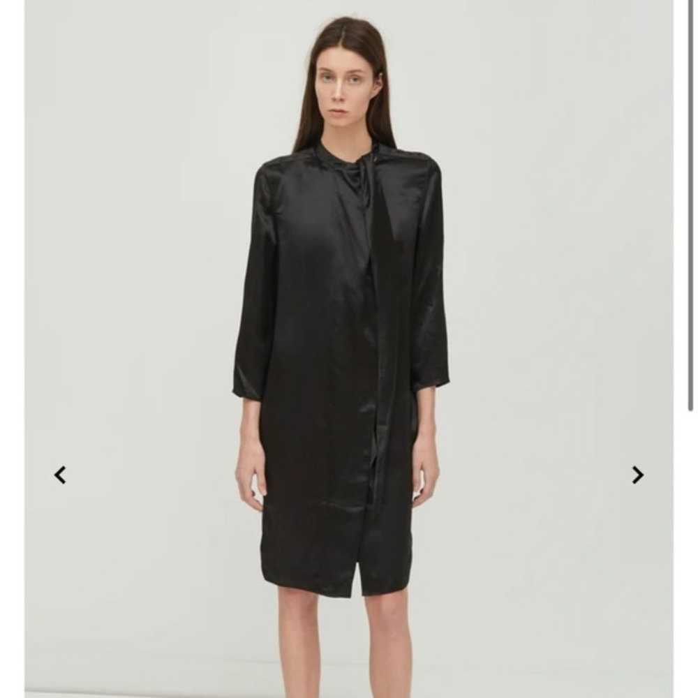 Acne Studios black satin knee length dress size 34 - image 2