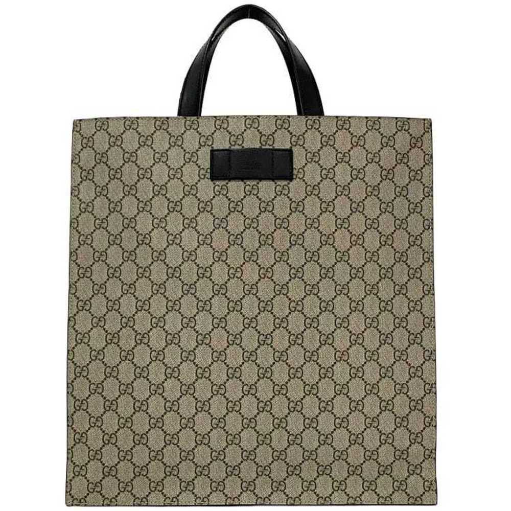 Gucci Gucci Tote Bag f-21617 Beige Black GG Supre… - image 1