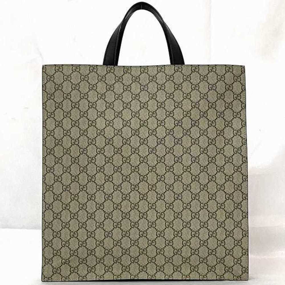 Gucci Gucci Tote Bag f-21617 Beige Black GG Supre… - image 4