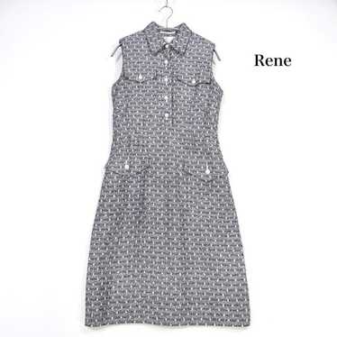 Rene one-piece gray pink with pearl-like buttons.