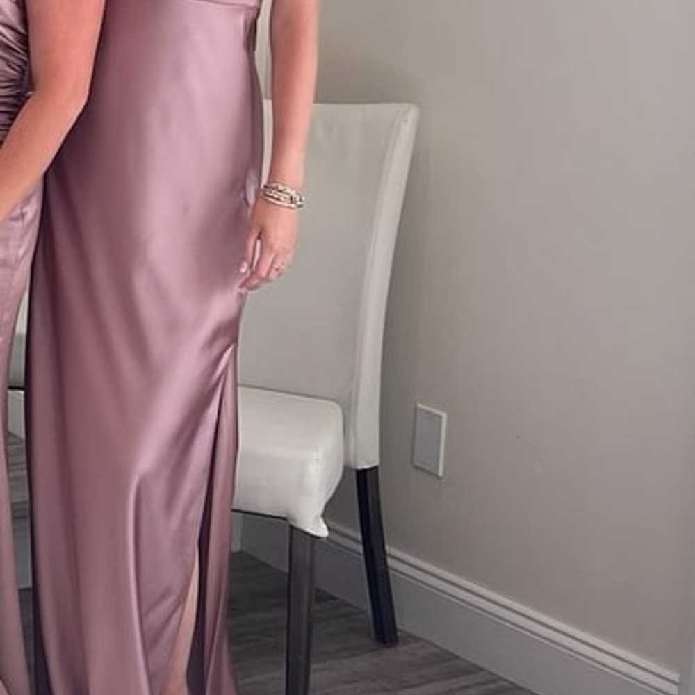 Revelry Satin Sienna Rose Quartz Bridesmaid dress… - image 3