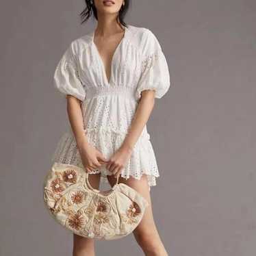 Anthropologie MISA Eyelet White Mini Dress Medium