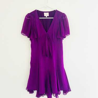 Cinq a Sept Annali Purple 100% Silk Mini Crepe Dr… - image 1