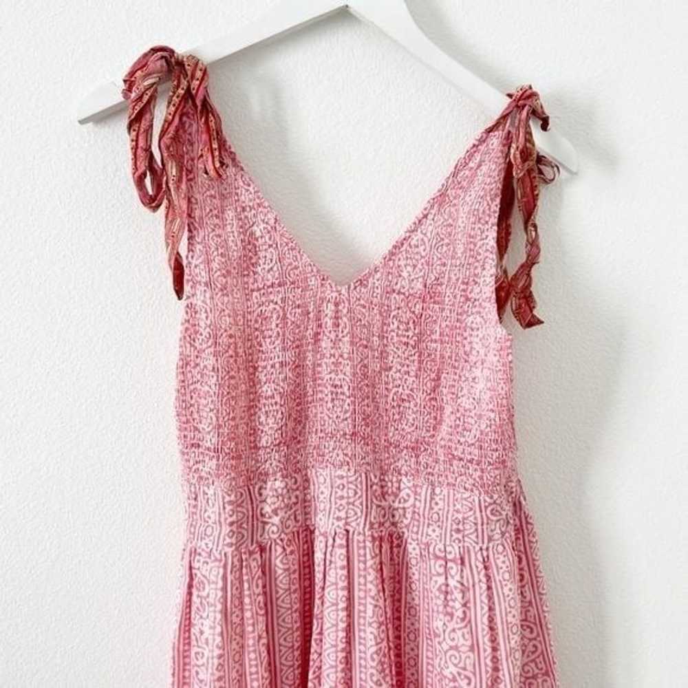 Bell by Alicia Bell Pink Smocked Tie Midi Dress S… - image 4