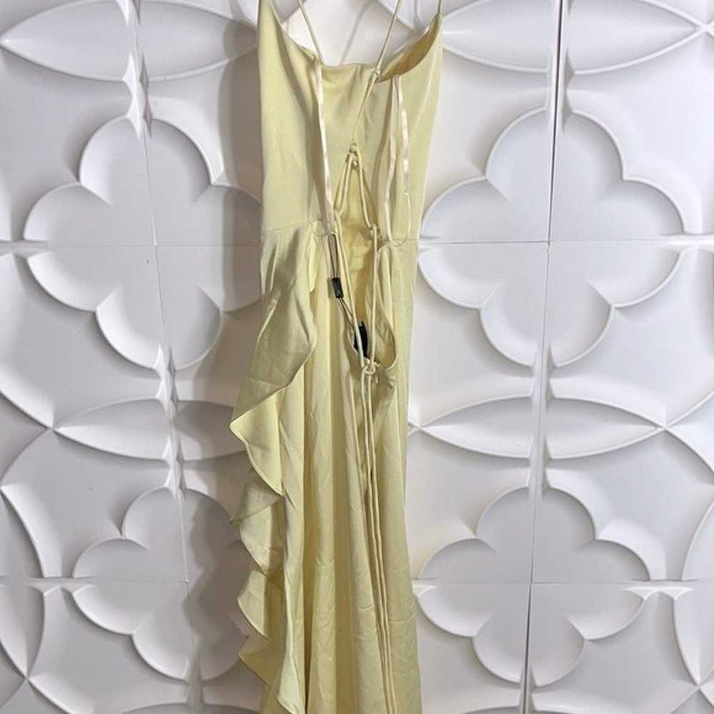 NEW LA FEMME soft yellow ruffle trumpet gown dres… - image 3