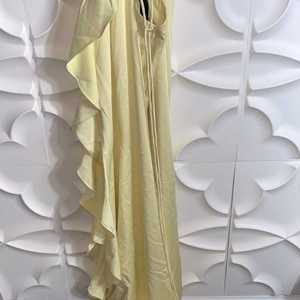 NEW LA FEMME soft yellow ruffle trumpet gown dres… - image 4