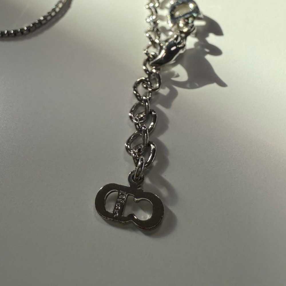 Dior Logo Plate Necklace Silver - image 2