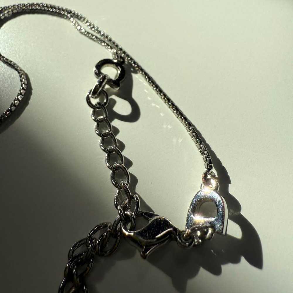 Dior Logo Plate Necklace Silver - image 3