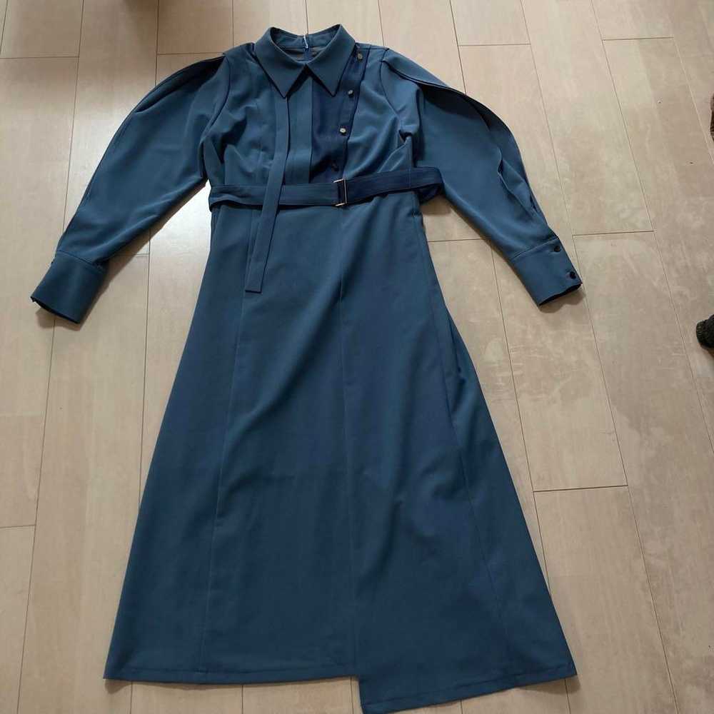 UNITED TOKYO Shirt Dress Long Length Frill Sleeve… - image 1