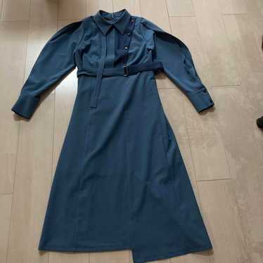 UNITED TOKYO Shirt Dress Long Length Frill Sleeve… - image 1