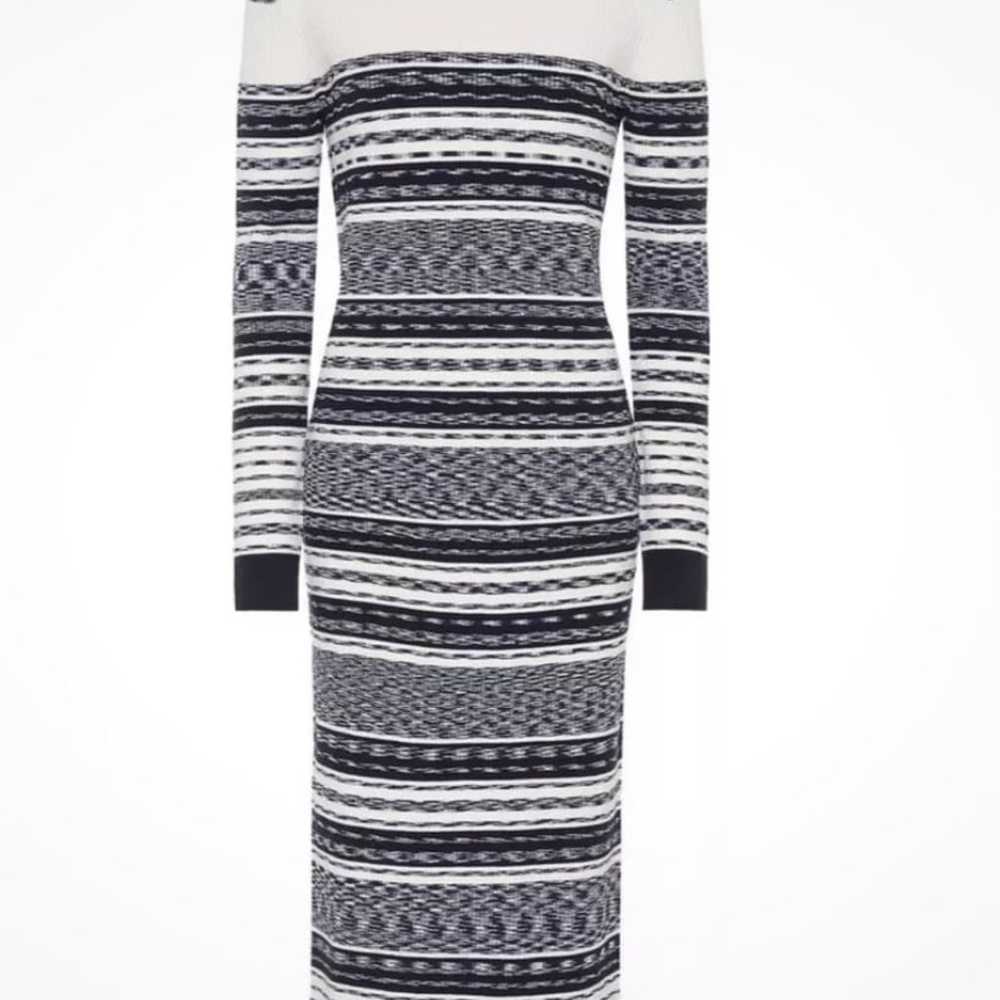 Tory Burch Julie Ribbed Knit Striped Dress Ivory … - image 8