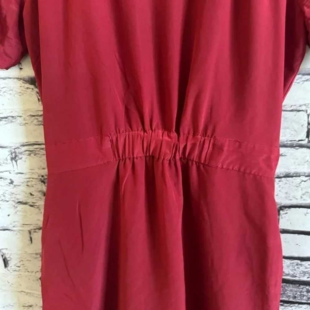 Silk Cinch Waist Red Dress SZ 10 - image 3