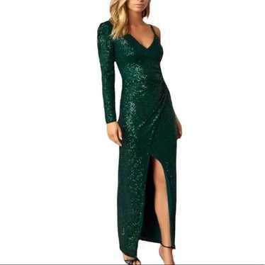 BCBGMAXAZRIA One Sleeve Sequin Dress