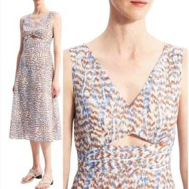 NEW Theory Printed Cut-Out Midi Dress Size 8