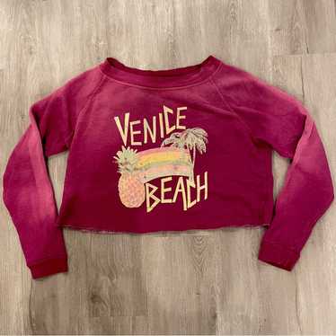 WILDFOX Venice Beach Colorful Graphic Raw Crop Cr… - image 1