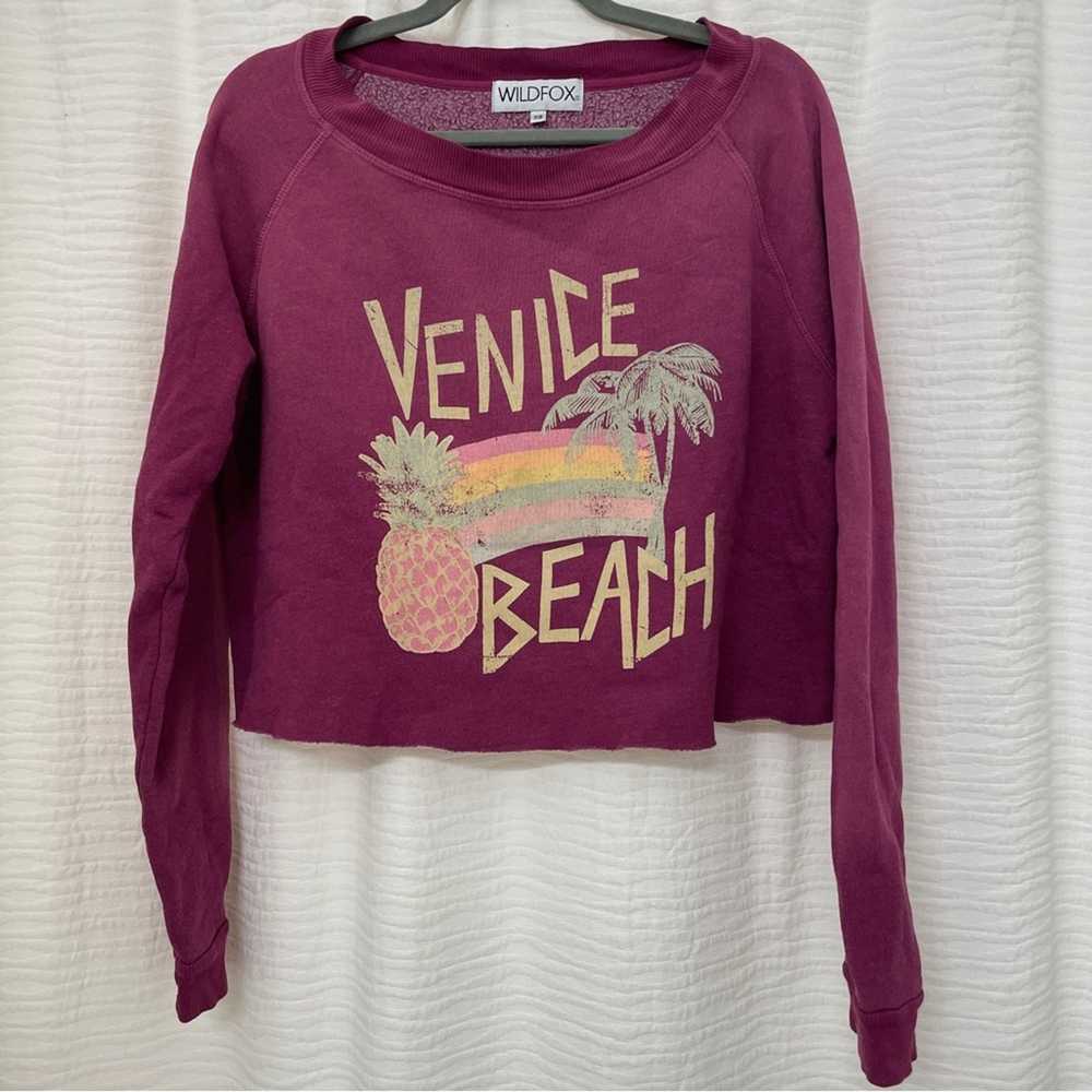 WILDFOX Venice Beach Colorful Graphic Raw Crop Cr… - image 2