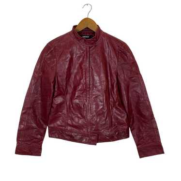 DKNY × Designer × Leather Jacket DKNY Red Leather 