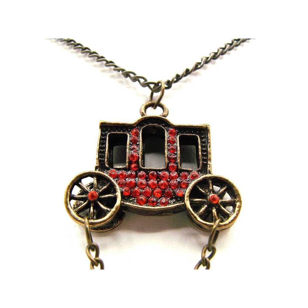 Vintage Cinderella Carriage and Slipper Red Rhine… - image 3